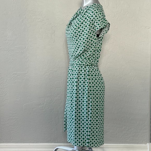 NWT Banana Republic Green Pattern Dress w Belt - Picture 4 of 10